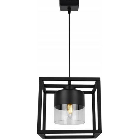 Lampe Suspendue - Cage Métal Verre - E27 60 W - Hauteur Réglable 80 cm - Pour Salon Salle À Manger Cuisine - 1 Pièce (1/4)