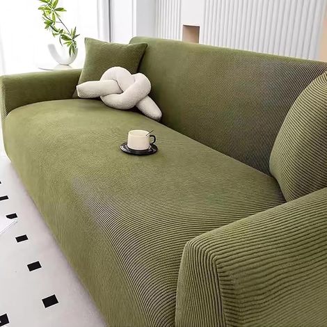 Stretch Corduroy Sofa Cover, Soft Plush Sofa Cover, Non-Slip and Washable Protector for Living Rooms with Dogs and Cats, Suitable for 1, 2, 3, and 4 Seater Sofas (1/5)