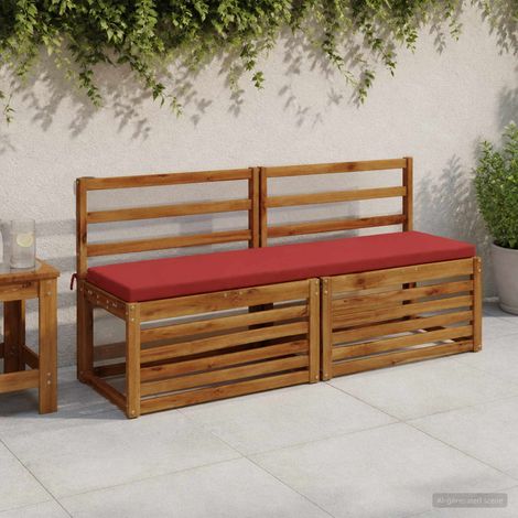 vidaXL Cojín de banco SOEST 100% Poliéster Rojo 150 x 40 x 5 cm (1/5)
