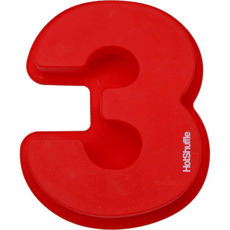 1 Moule à gâteau Silicone Nombre 3 XL Antiadhésif Four Micro-ondes Congélateur Anniversaire Mariage