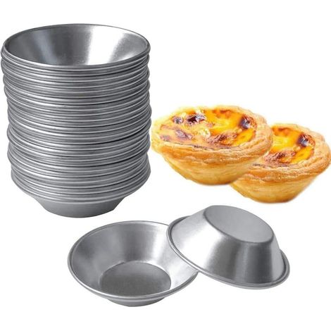 Set 24 forme tarta din aluminiu, Cozevdnt, argintiu, 2.8x0.8x1.6 in, reutilizabile, non-stick (1/5)