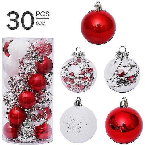Décorations de Noël - Boules de Noël transparentes de 6 cm (30 pièces) - Pendentif pour sapin de Noël (1/4)
