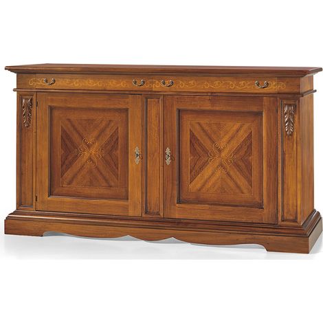 Credenza Classica 2 Porte Noce Bassano con decori