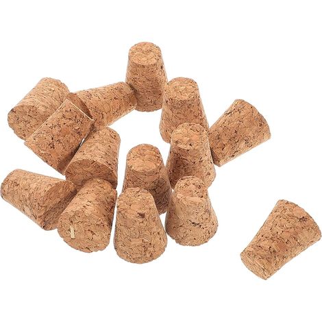 Lot de 20 bouchons liège - bois, coniques, pour vinification (1/5)