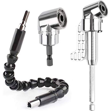 Winkelschraubendreher-Adaptersatz, 105 Grad verstellbarer rechtwinkliger Bohrer, flexible Schraubendreherverlängerung, mit magnetischem 1/4-Zoll-Innensechskant