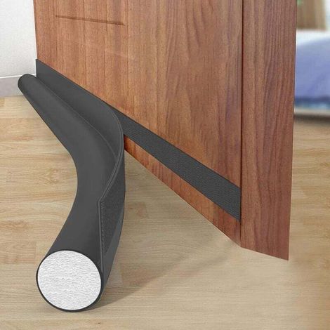 Self Adhesive Door Seal for Door and Bottom Door Seal, Soundproof Door Protector, Ideal for Cold Weather Protection (Black) (1/4)