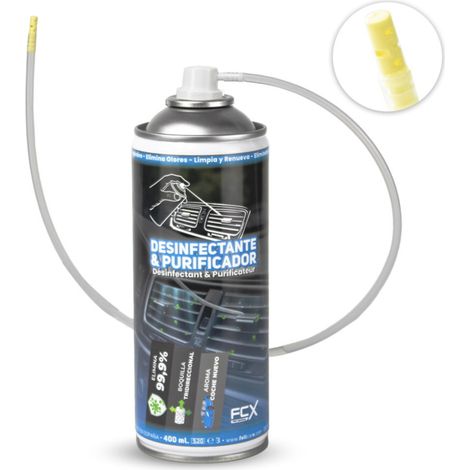 Desinfectante Purificador AC Coche nuevo 400ml Sistema "One Shot" Eliminación de Olores y Bacterias