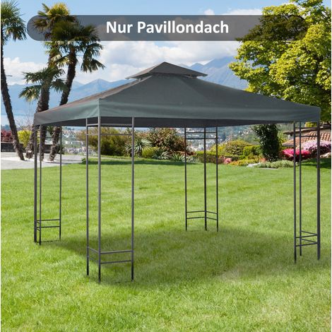 toit pavillon remplacement double 3x3 m polyester gris HAVRYA (1/4)