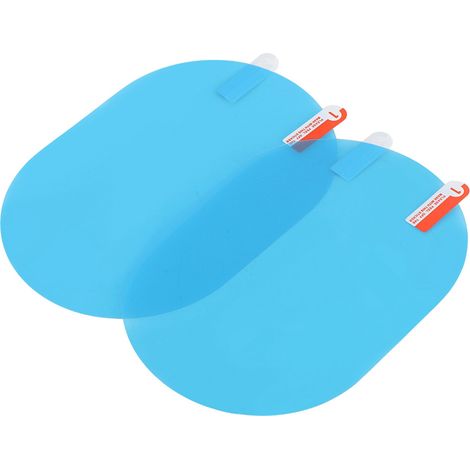 Film de Protection contre la Pluie pour Rétroviseur de Voiture, Autocollant Anti-buée et Imperméable, Ovale Bleu 100x145mm.