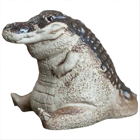 Statuette d'alligator décorative, figurine de jardin avec bébé alligator (1/5)