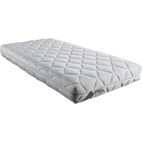Bambin Matelas bébé 60x120 cm Hauteur +/- 11 cm - Tissu 180 gr/m2 - Déhoussable 4 côtés Housse Lavable + Alese impermeable Offerte - Hyppoallergénique - - plusieurs épaisseurs de mousse (1/5)