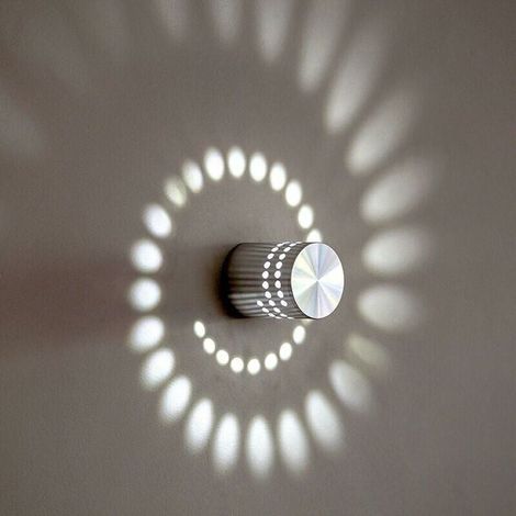 Spiralförmige LED-Wandleuchte, 3 W, modernes Design für Schlafzimmer, Flur, Korridor, Bar, Café, Wohnzimmer (weißes Licht) [Energieklasse A+] (1/5)
