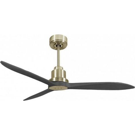 Tenerife Ring - Super destratificateur et ventilateur DC 132 cm  Laiton pales bois noir sans Lumière 25 à 35 m²