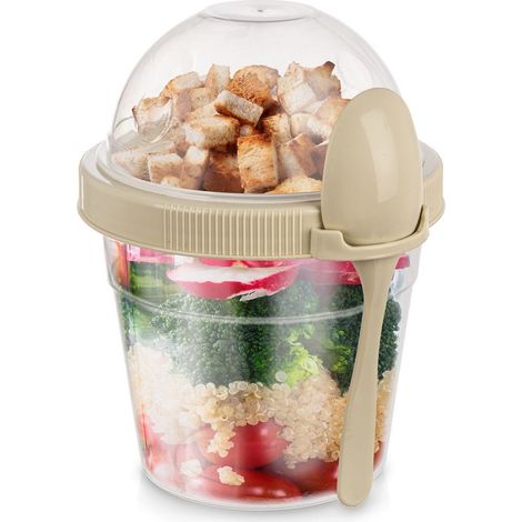 Boîte à lunch pour yaourt, muesli, fruits, salade + couverts 400 ml