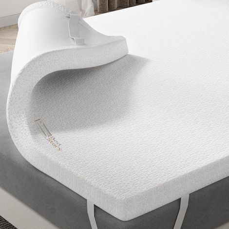 Sur Matelas en Mousse Viscoélastique pour Adulte avec Housse Amovible et Lavable 150 x 190 cm (1/5)