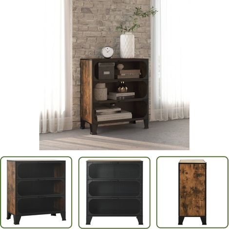 Armoire de rangement Design moderne, Armoire Etagère de rangement, Marron rustique 72x36x82 cm Métal et MDF OIB4035E (1/5)