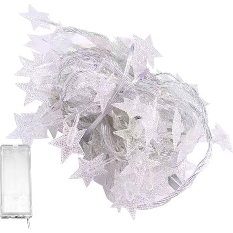 Guirnalda de luces con 20 estrellas LED, flexible e impermeable IP54, 3 m, pilas AA (2) (1/5)
