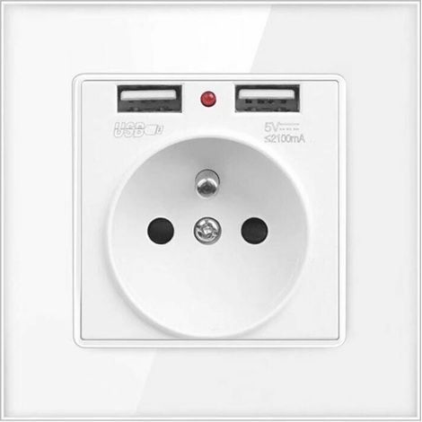 Prise murale double USB autres - Chargeur de batterie pour iPhone/Android Prise française Dolaso (1/4)