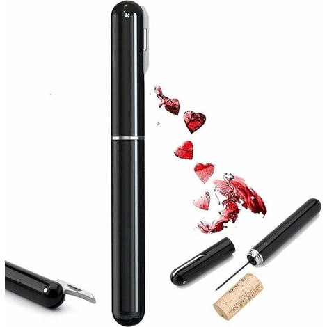 Tire Bouchon,Tire-Bouchon à Pression d'air 7S Cork Pops Out,Tire Bouchon Pompe à Air,Tire Bouchon Air Comprimé,Tire Bouchon Air Pression Avec Coupe-capsule,Ouverture de Bouteille Portable Accessoire (1/5)