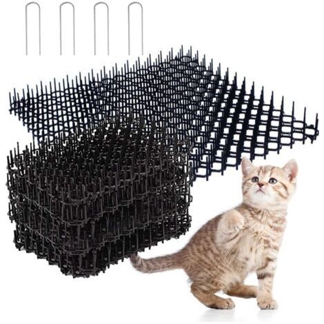 Repulsif Chat Exterieur, 12 Pièces Repulsif Chat, Noire Repulsif Chat Interieur, Plastique Répulsif Chat, Répulsif Chat Extérieur, Pic Anti Chat Convient pour l'intérieur et l'extérieur (1/5)