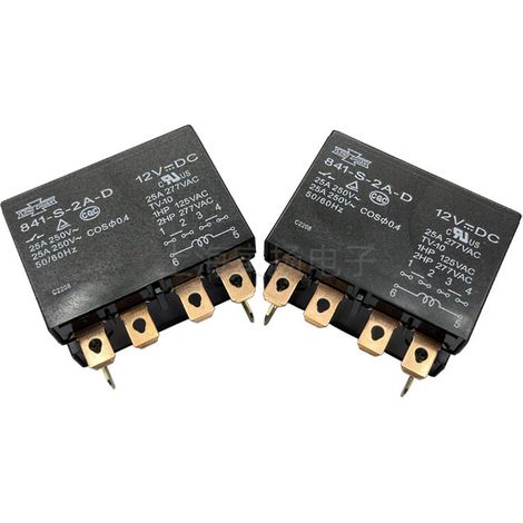 Matsukawa 841-S-2A-C 12VDC 25A Two sets of high-power, normally open, Taiwanese-made electromagnetic relays.
