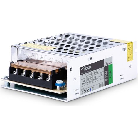 Fuente de alimentación modular LED Akyga AK-L1-050 de 50 W, 12 V, 4,2 A, con conmutación interna para tiras LED. (1/3)