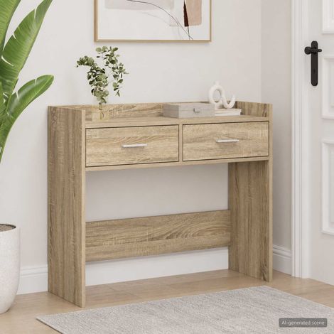 vidaXL Table console Chêne Sonoma 90 x 35 x 80 cm Bois d'ingénierie (1/5)