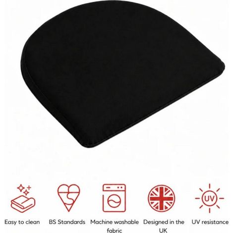 SP D Pad Cushions (Pack of 2) - L40 x W40 x H4 cm - Black