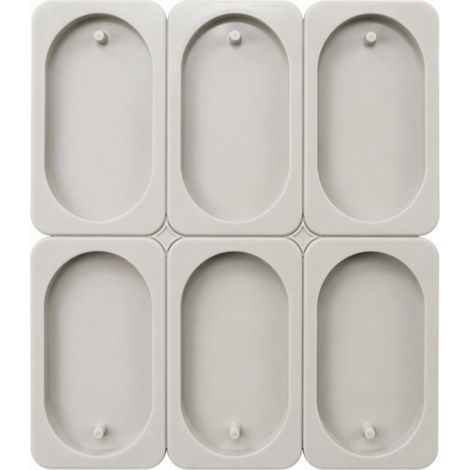 Moule en silicone à 6 cavités pour pastilles parfumées, motif 6 ovales, plaques de cire et décorations en plâtre (1/5)