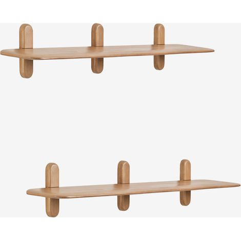Pack de 2 estantes de pared en madera Veleta SKLUM &x2194&xFE0E 130 cm (1/5)
