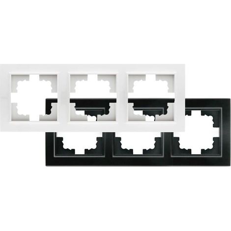 IluminaShop - Marco de PC Empotrable para 3 Modulos Serie wLine  Negro (1/4)