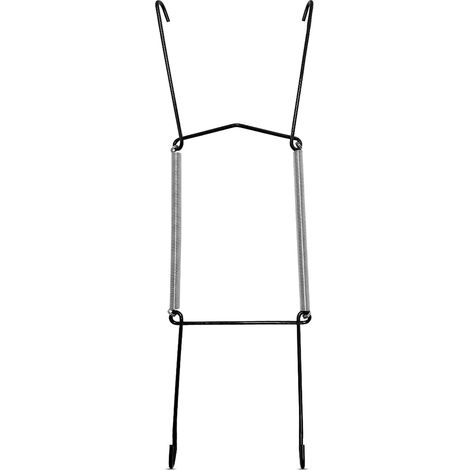 1 - Support mural - Crochet pour assiette - Acier avec revêtement PVC - Extensible et invisible - Pour vaisselle décorative - Noir - 37x46 cm