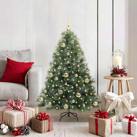 vidaXL Artificial Christmas Tree with 150 LEDs Green 120 cm PE and PVC (1/5)