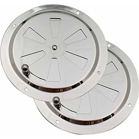 Round Ventilation Grille, 125mm Stainless Steel Air Vent Duct Mosquito Net Air Intake and Exhaust Ventilation Adjustable Flaps and Mosquito Net, 2 pieces (1/5)