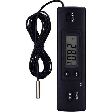 FENOPLASTICAThermomètre Compteur De Température Numérique À Cristaux Liquides LCD Mesure De L'humidité Capteur De Sonde Câblé pour Réfrigérateur Aquarium Climatiseur(Noir) (1/4)