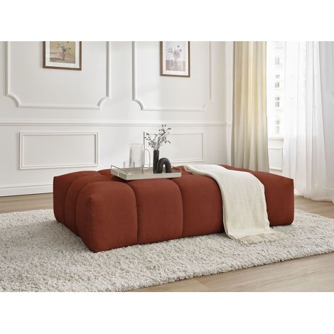 BOBOCHIC - Pouf EVEREST tissu texturé Orange (1/5)