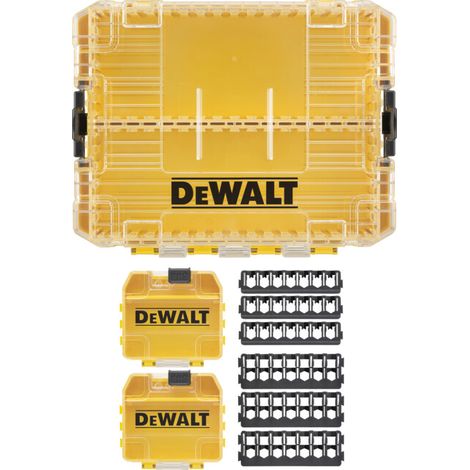 Dewalt – Coffret moyen TOUGHCASE™ avec 2 boîtes de déversement et 3 supports pour embouts de vissage 25mm et 57mm – DT70803QZ (1/4)