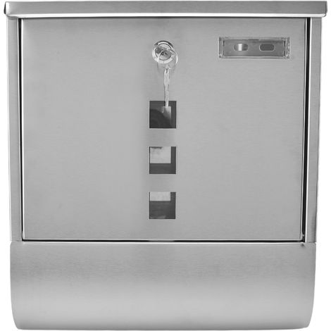 Boîte aux lettres de style européen à fente étroite en acier inoxydable, suspendue et verrouillable pour jardin extérieur (1/5)