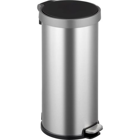 EKO - Poubelle à pédale ronde Aria 35 litres - Stainless steel - inox mat
