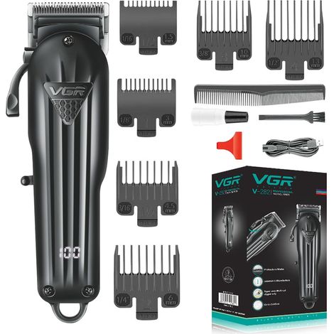 Tondeuse à cheveux sans fil pour homme – Kit de coupe de cheveux électrique – Levier conique – Mâle, rechargeable USB-C – Batterie 200 minutes – Tête chauve (1/5)