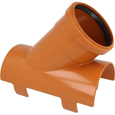 Raccord d'évacuation PVC – Branche à clip adhésif 45° – DN 110x90 – Pour chantiers humides – Installation rapide et facile – Airfit