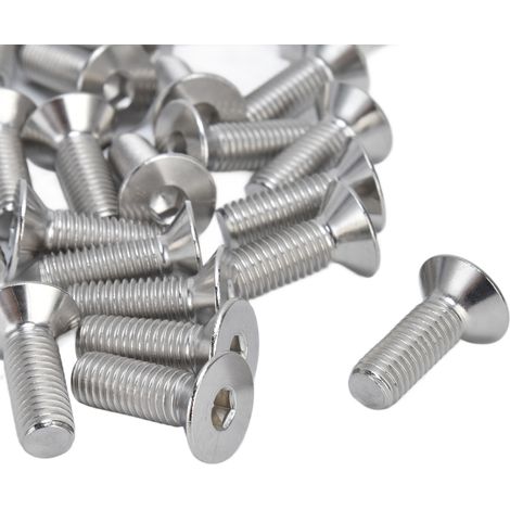 Lot de 30 vis à tête fraisée hexagonales M10x30 mm, inox A2, boulons à six pans creux pour fixation industrielle (1/5)