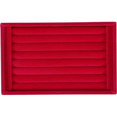 Présentoir à bagues, 4 Couleurs Mode Bague présentoir boîte Bijoux présentoir Organisateur Porte-Boucles d'oreilles étui boîte vitrine pour 7 emplacements Peut contenir 50-70 bagues(Rouge) (1/5)
