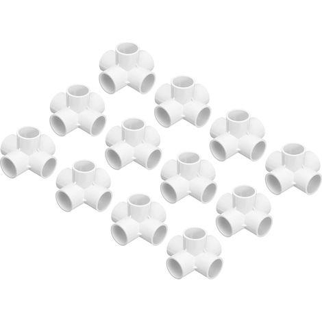 Lot de 12 raccords trois voies PVC blanc Ø32mm anti-corrosion, montage sans colle pour gaine électrique et irrigation agricole (1/5)