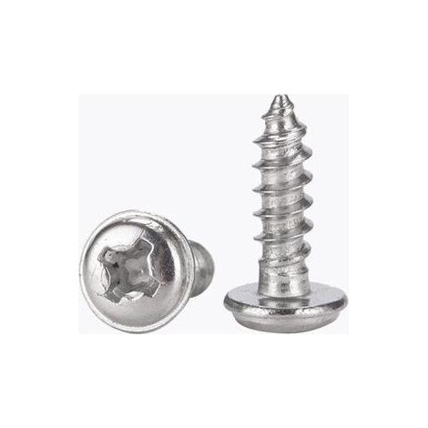 Tornillos autorroscantes Phillips de cabeza plana de 2,6 x 8 mm con arandela, acero inoxidable 304, 50 unidades. (1/4)