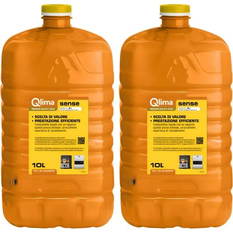 2 Taniche PET Riciclabile 10L Combustibile Liquido Paraffina per Stufe