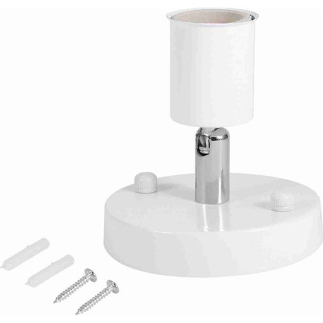 E27 Plafonnier Vintage Moderne Applique Porte-Ampoule Prise Unique 180° Rotatif Blanc