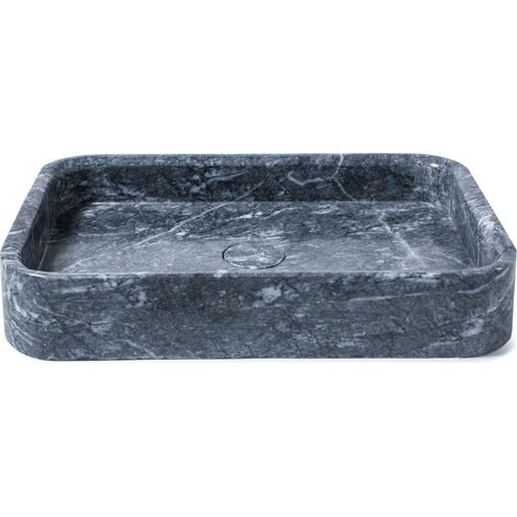 Vasque à poser rectangulaire  Marbre Gris 60x40x10 cm  - RO'MA NATURE