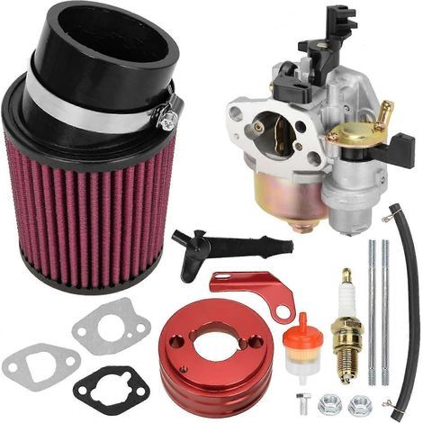 Kit de carburateur haute performance amélioré avec adaptateur de filtre à air, admission et bougie d'allumage pour Predator 212cc 6,5 CV, Honda GX160 GX200 196cc et Coleman CT200U Trail (1/5)