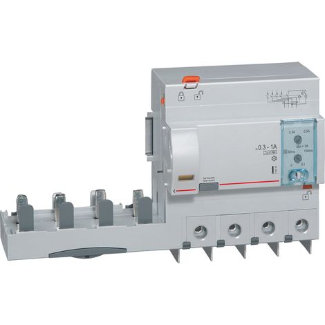 Legrand 410644 Bloque diferencial adaptable con tornillos DX³ para disyuntores de 1,5 módulos/polo - 4P 400 V 125 A tipo